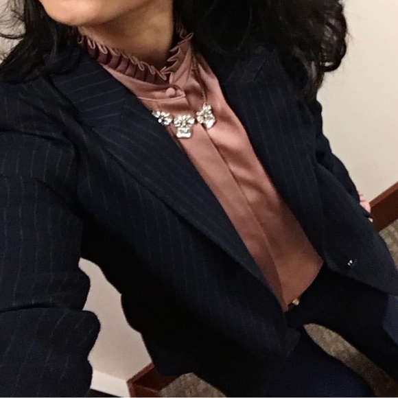 H&M Navy Blue Striped Blazer (size 6) - Picture 12 of 12